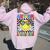 Retro Groovy Autism Awareness Hippie Smile Face Boy Girl Kid Women Oversized Hoodie Back Print Light Pink