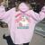 Retro Pink Christmas Santa's Favorite Labor & Delivery Nurse Women Oversized Hoodie Back Print Light Pink