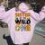 Sister Of The Birthday Wild One Safari Boy Family Matching Women Oversized Hoodie Back Print Light Pink