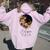 Solar Eclipse With Floral Flowers Women Oversized Hoodie Back Print Light Pink