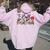 T Ball Mom Leopard Mother's Day Mama Ball Sport Player Women Oversized Hoodie Back Print Light Pink
