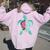 Turtle Be A Nana In A World Full Of Grandmas Women Oversized Hoodie Back Print Light Pink