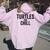 Turtles And Chill Sea Turtle Lover Meme Reptile Women Oversized Hoodie Back Print Light Pink