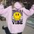 Twelve Is A Vibe 12Th Birthday Groovy Boys Girls 12 Year Old Women Oversized Hoodie Back Print Light Pink