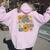 Twin Aunt Flowers Aunt Of Twins Twin Auntie Of Twins Women Oversized Hoodie Back Print Light Pink