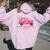 Valentine Labor And Delivery Nurse Squad Cupid's Delivery Co Women Oversized Hoodie Back Print Light Pink