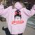 Vintage Philly Baseball Leopard Messy Bun Philadelphia Fans Women Oversized Hoodie Back Print Light Pink