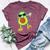 The Dabbing Avocado Plant Green Food Lover Bella Canvas T-shirt Heather Maroon