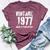 Vintage 1977 Birthday Retro Style Bella Canvas T-shirt Heather Maroon