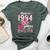 40 Year Old Made In 1984 Floral Flower 40Th Birthday Womens Bella Canvas T-shirt Heather Forest