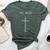 The Way Cross Minimalist Christian Religious Jesus Bella Canvas T-shirt Heather Forest