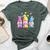 Gnome Easter 2024 Easter Outfit Easter Girls Bella Canvas T-shirt Heather Forest