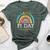 Happy Pi Day 2024 Rainbow Math Lover Teacher Geek Student Bella Canvas T-shirt Heather Forest