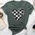 Race Car Checker Flag Racing Heart Auto Racer Bella Canvas T-shirt Heather Forest