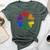 Rainbow Circle Of Hearts Love Gay Pride Lgbt Bella Canvas T-shirt Heather Forest