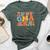 Retro Groovy In My Oma Era Baby Announcement Bella Canvas T-shirt Heather Forest