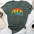 Retro Omaha Skyline Rainbow Lgbt Lesbian Gay Pride Bella Canvas T-shirt Heather Forest