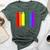 Seattle Washington Lgbtq Gay Pride Rainbow Skyline Bella Canvas T-shirt Heather Forest