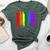 St Louis Missouri Lgbtq Gay Pride Rainbow Skyline Bella Canvas T-shirt Heather Forest