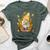 Sunflower Gnome With Bee Hippie Gnome Lover Bella Canvas T-shirt Heather Forest