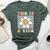 Two Is A Vibe Cute Groovy 2Nd Birthday Party Daisy Flower Bella Canvas T-shirt Heather Forest