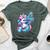 Unicorn Mermaid 4Th Birthday 4 Year Old Party Girls Outfit Bella Canvas T-shirt Heather Forest