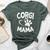 Welsh Corgi Mama Lover Dog Breeder Mom Pet Bella Canvas T-shirt Heather Forest