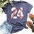 24 Baseball Lover Twenty-Four Player Baseball Mom Jersey Bella Canvas T-shirt Heather Navy