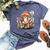 Aesthetic Fox On Mushroom Cottagecore Vintage Nature Floral Bella Canvas T-shirt Heather Navy