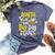 Auntie Of The Bee-Day Girl Birthday Party Matching Family Bella Canvas T-shirt Heather Navy