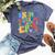 In My Autism Awareness Era Support Puzzle Be Kind Groovy Bella Canvas T-shirt Heather Navy