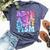 Be In Awe Of My 'Tism Autism Awareness Groovy Tie Dye Bella Canvas T-shirt Heather Navy