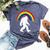 Bigfoot Graffiti Rainbow Sasquatch Tagger Bella Canvas T-shirt Heather Navy