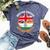 British Grown Indian Roots Vintage Flags For Women Bella Canvas T-shirt Heather Navy