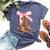 Coquette Pink Bow Cowboy Boots Cute Y2k N Girls Women Bella Canvas T-shirt Heather Navy