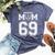 Custom Proud Football Mom Number 69 Personalized For Women Bella Canvas T-shirt Heather Navy