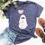 Cute Be My Boo Valentine Ghost Valentine Mens Bella Canvas T-shirt Heather Navy