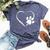 Dog Paw Print Heart For Mom For Dad Bella Canvas T-shirt Heather Navy