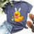 Easter Rubber Duck Bunny Ears Eggs Basket Bella Canvas T-shirt Heather Navy
