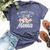 My Favorite People Call Me Mema Floral Birthday Mema Bella Canvas T-shirt Heather Navy