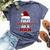 First Christmas As A Mom Santa Hat Red Plaid Buffalo Bella Canvas T-shirt Heather Navy