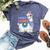 Gamma Llama Matching Family Christmas Pajamas Bella Canvas T-shirt Heather Navy