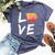 Iowa Ia Map Souvenir Love Distressed State Bella Canvas T-shirt Heather Navy