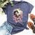Japanese Dragon & Cherry Blossom & Full Moon Asian Bella Canvas T-shirt Heather Navy