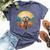 Lhasa Apso Puppy Dog Cute Flower Mountain Sunset Colorful Bella Canvas T-shirt Heather Navy