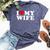 I Love My Wife Marriage Anniversary Married I Heart My Wife Bella Canvas T-shirt Heather Navy