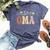 Oma Wildflower Floral Oma Bella Canvas T-shirt Heather Navy