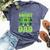 One Lucky Dad Groovy Retro Dad St Patrick's Day Bella Canvas T-shirt Heather Navy