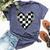 Race Car Checker Flag Racing Heart Auto Racer Bella Canvas T-shirt Heather Navy