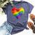 Rainbow Heart Lgbtq Flag Gay Pride Parade Love Is Love Wins Bella Canvas T-shirt Heather Navy